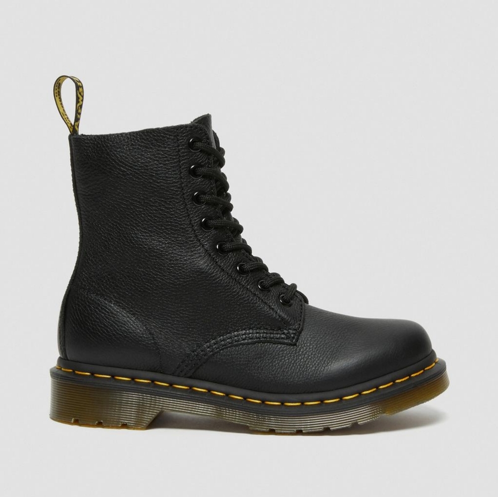 DR. MARTENS 1460 LACE UP COMBAT BLACK LEATHER BOOTS Women Size 7 - Picture 5 of 16